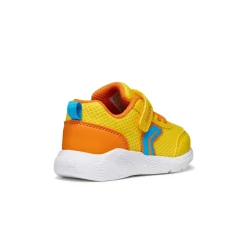 Sneakers sportive gialle Bambino con suola traspirante e strappo Geox