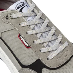 Sneakers sportive grigie da Uomo con inserti effetto scamosciato Ducati