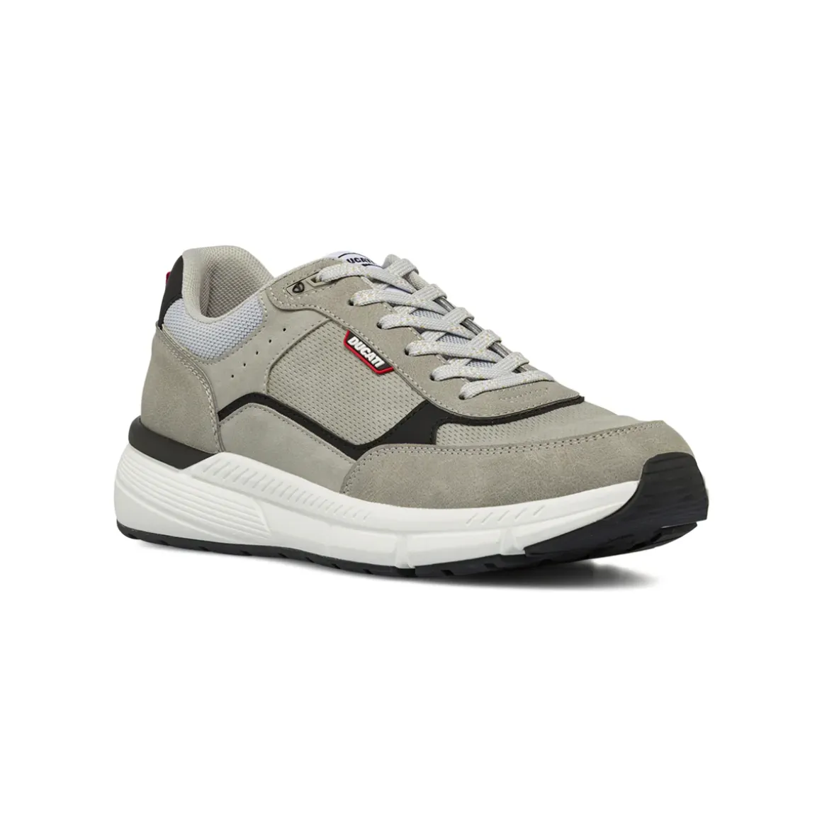Sneakers sportive grigie da Uomo con inserti effetto scamosciato Ducati