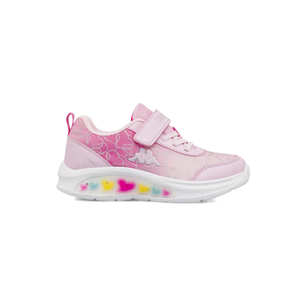 Sneakers sportive rosa da Bambina con Luci e strappo Kappa