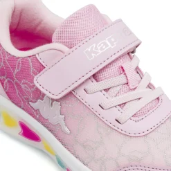 Sneakers sportive rosa da Bambina con Luci e strappo Kappa