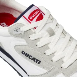 Sneakers sportive Uomo Bianche con inserti effetto scamosciato Ducati