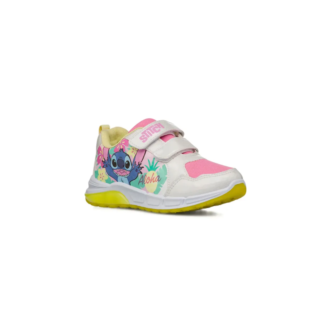 Sneakers Stitch bianche rosa e gialle da Bambina con Lilo e Stitch