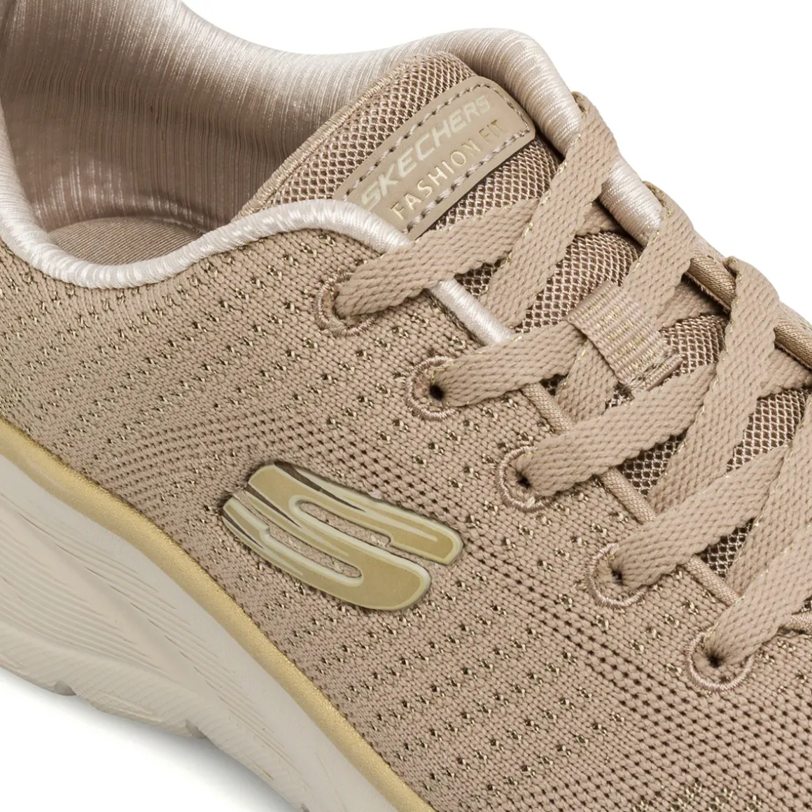 Sneakers taupe da Donna in tessuto mesh Skechers Fashion Fit 2.0