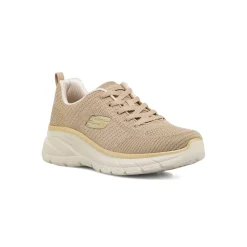 Sneakers taupe da Donna in tessuto mesh Skechers Fashion Fit 2.0