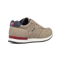 Sneakers traforate beige da uomo con logo Ducati