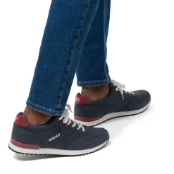 Sneakers traforate blu da uomo con dettaglio a contrasto e logo Ducati