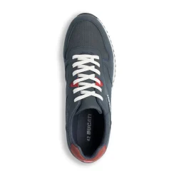 Sneakers traforate blu da uomo con dettaglio a contrasto e logo Ducati
