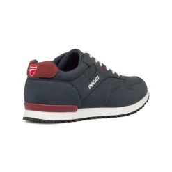 Sneakers traforate blu da uomo con dettaglio a contrasto e logo Ducati