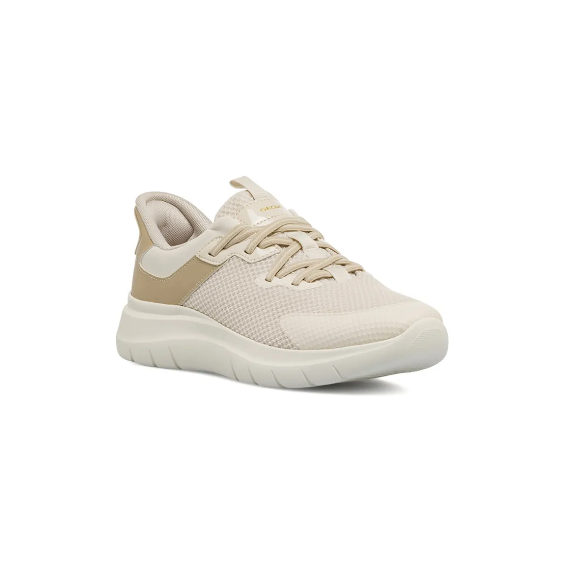 Sneakers traspiranti beige da Donna in tessuto mesh Geox Plummery Plus