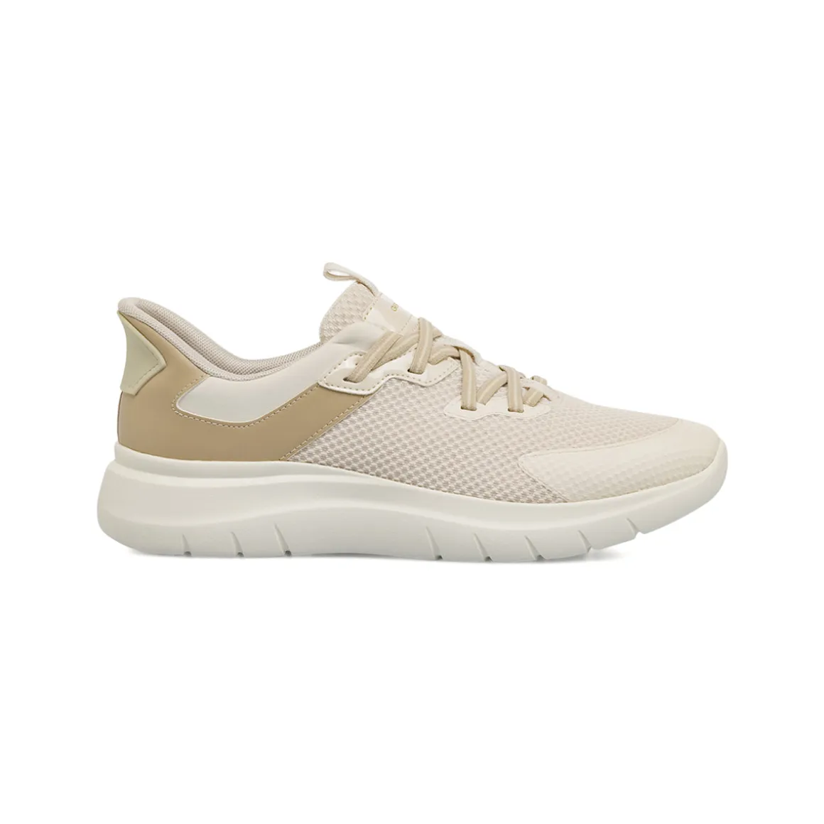 Sneakers traspiranti beige da Donna in tessuto mesh Geox Plummery Plus