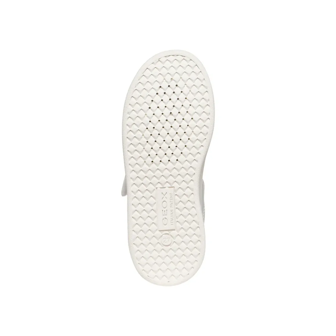 Sneakers traspiranti bianche Bambina con strappo e inserto viola Geox
