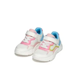 Sneakers traspiranti bianche e multicolor da Ragazza con strappo Geox
