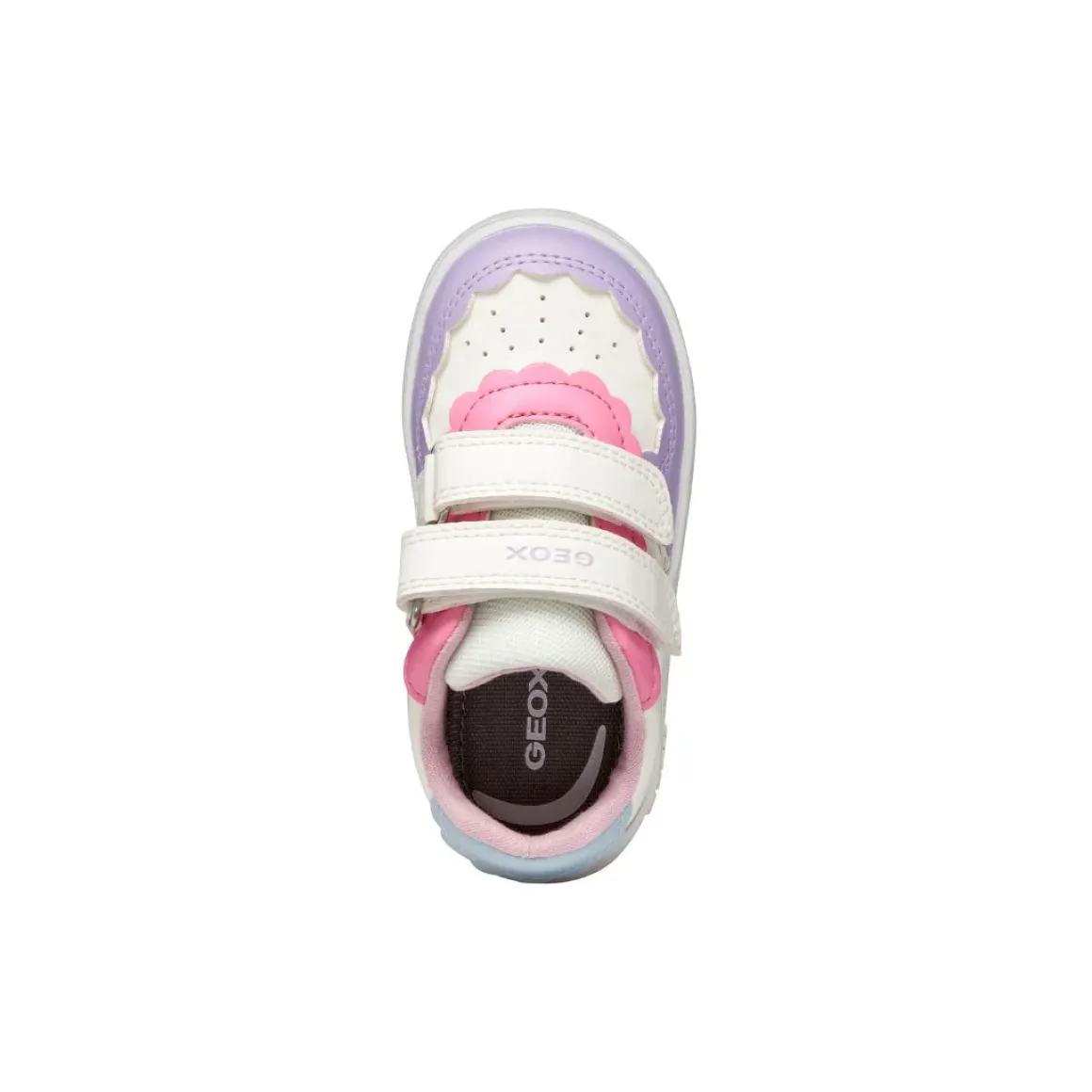 Sneakers traspiranti bianche da Bambina con inserti pastello Geox