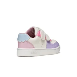 Sneakers traspiranti bianche da Bambina con inserti pastello Geox