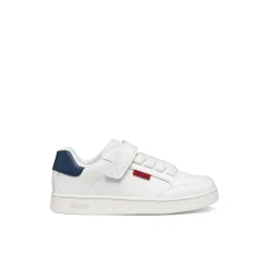 Sneakers traspiranti bianche da Ragazzo con cinturino a strappo Geox