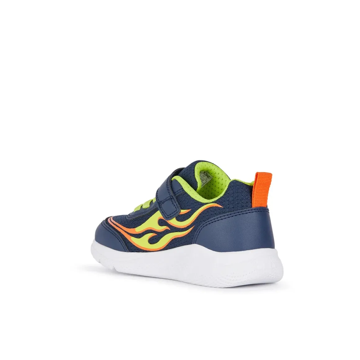 Sneakers traspiranti blu da Ragazzo con decorazione a fiamme Geox
