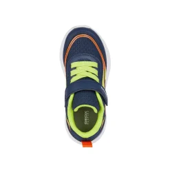 Sneakers traspiranti blu da Ragazzo con decorazione a fiamme Geox