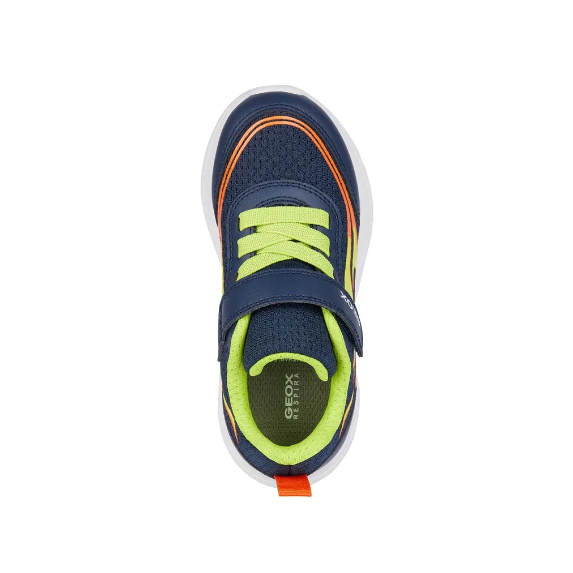 Sneakers traspiranti blu da Ragazzo con decorazione a fiamme Geox