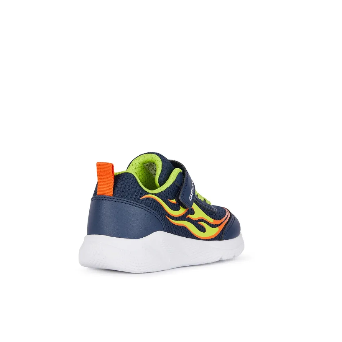 Sneakers traspiranti blu da Ragazzo con decorazione a fiamme Geox