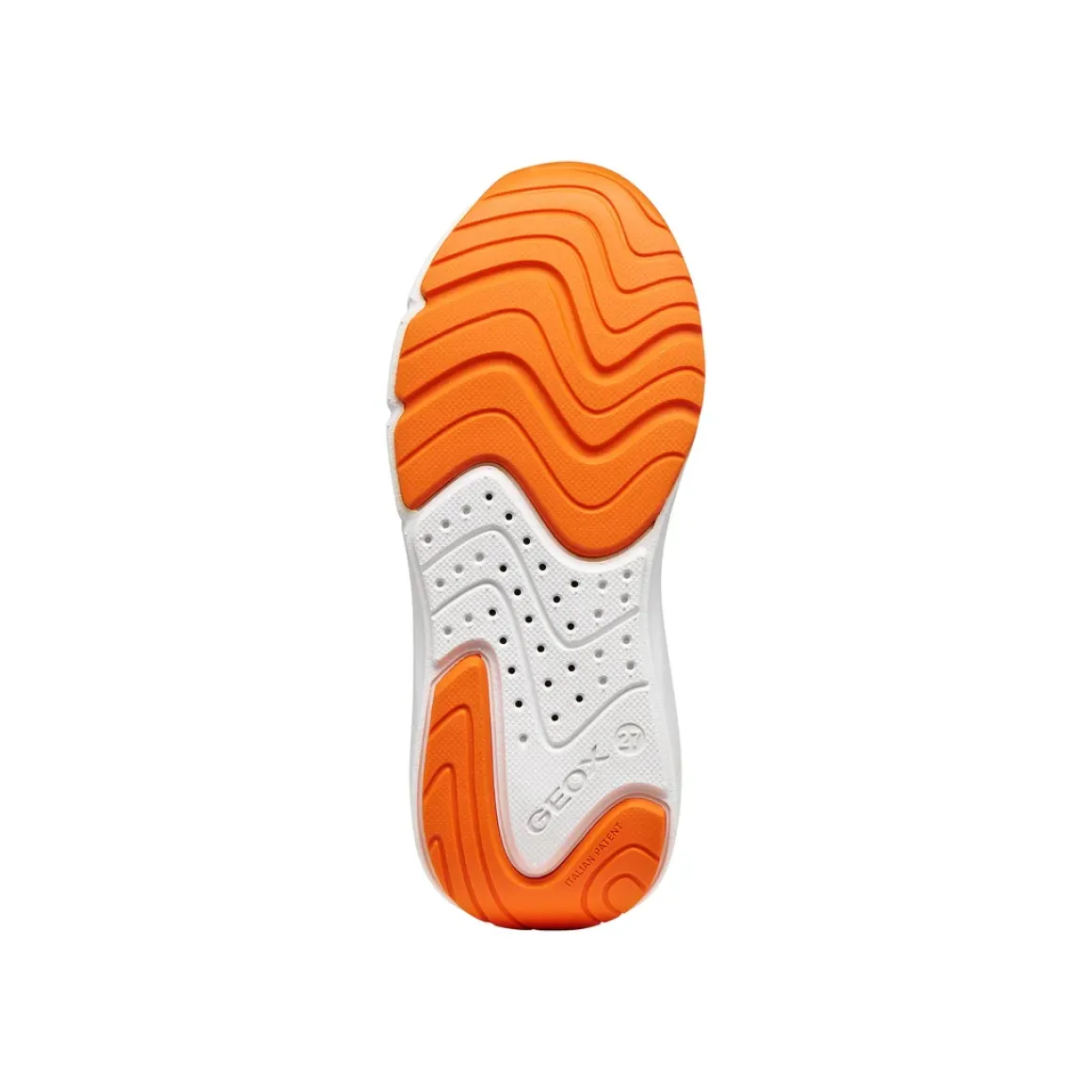 Sneakers traspiranti da Ragazzo blu e arancioni con strappo Geox