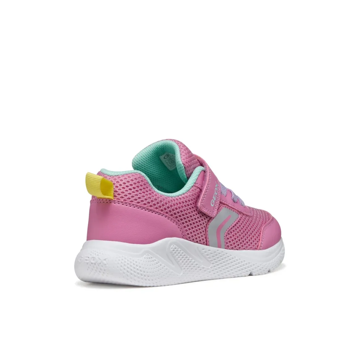 Sneaker straspiranti rosa da Ragazza in tessuto mesh con strappo Geox