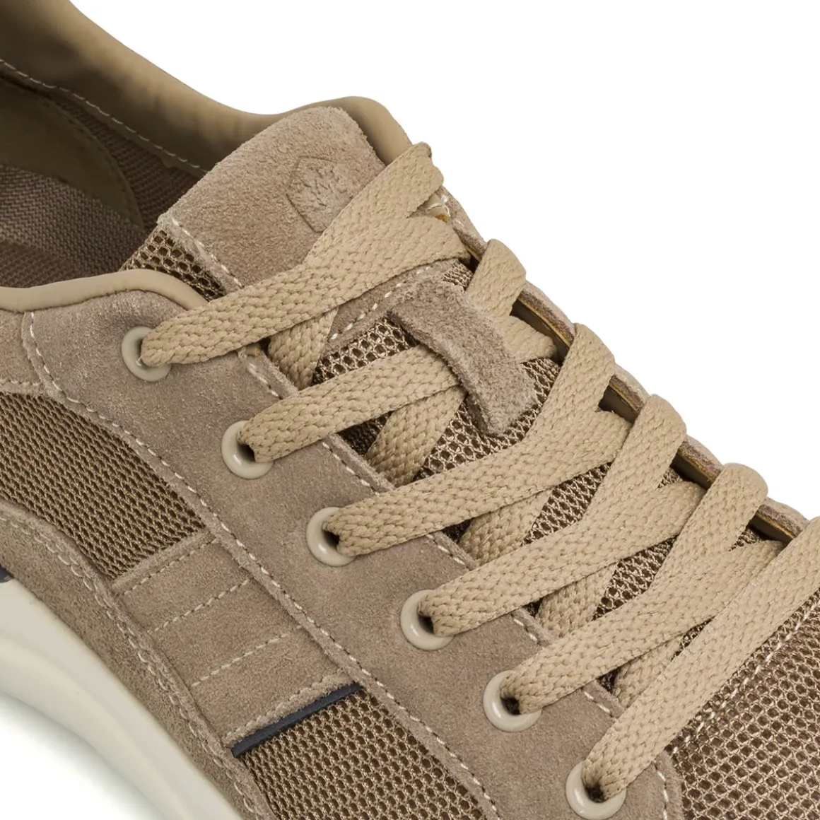 Sneakers Uomo beige in tessuto mesh e effetto scamosciato Lumberjack