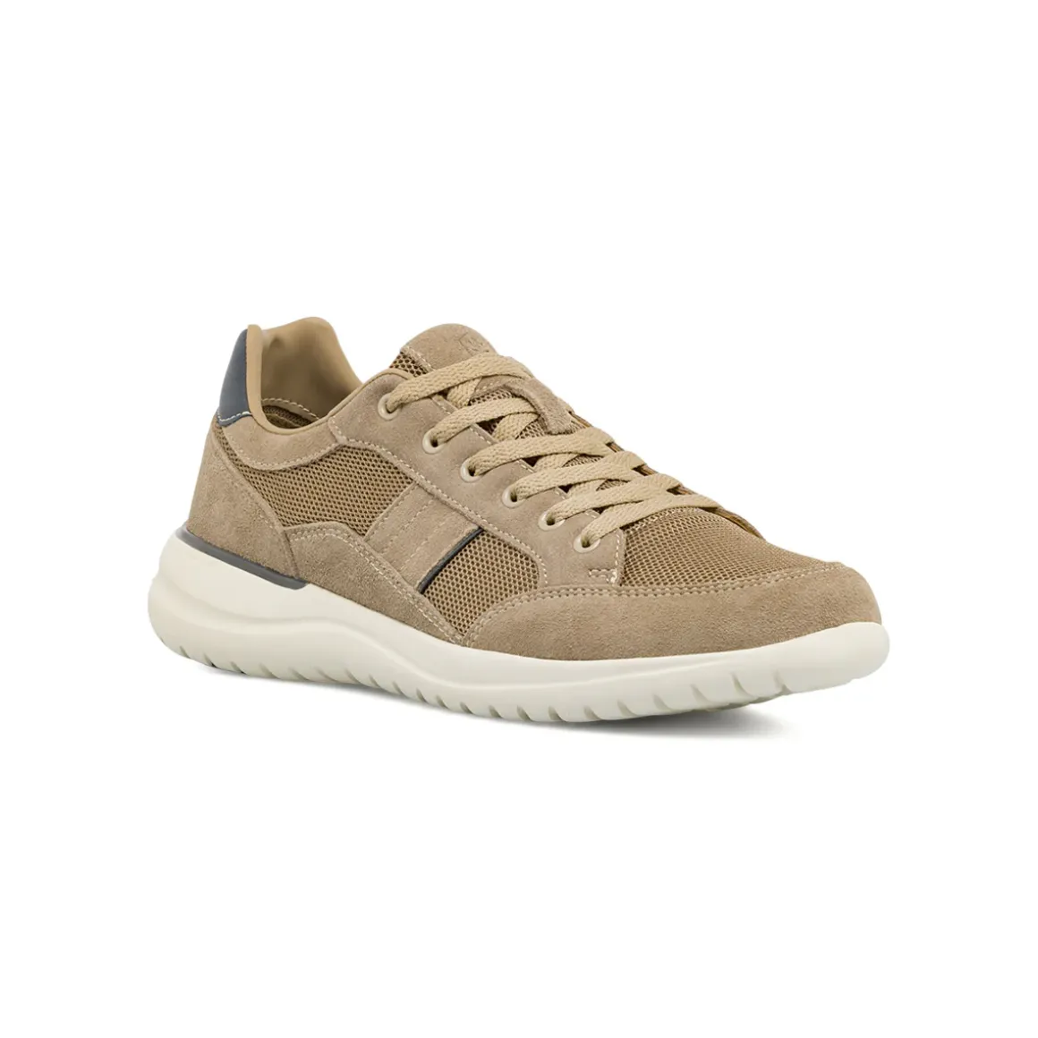 Sneakers Uomo beige in tessuto mesh e effetto scamosciato Lumberjack