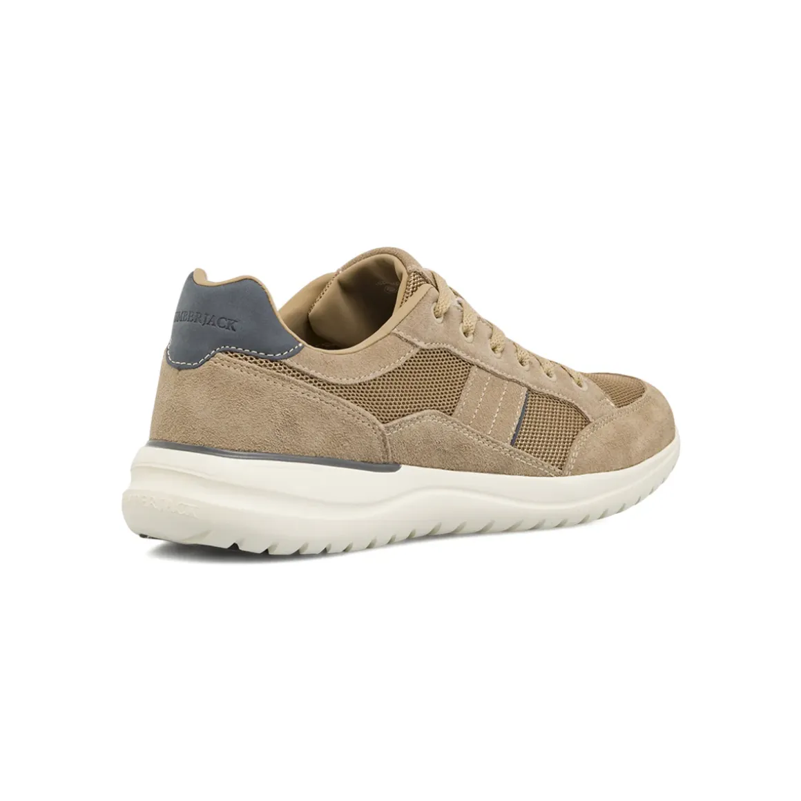 Sneakers Uomo beige in tessuto mesh e effetto scamosciato Lumberjack