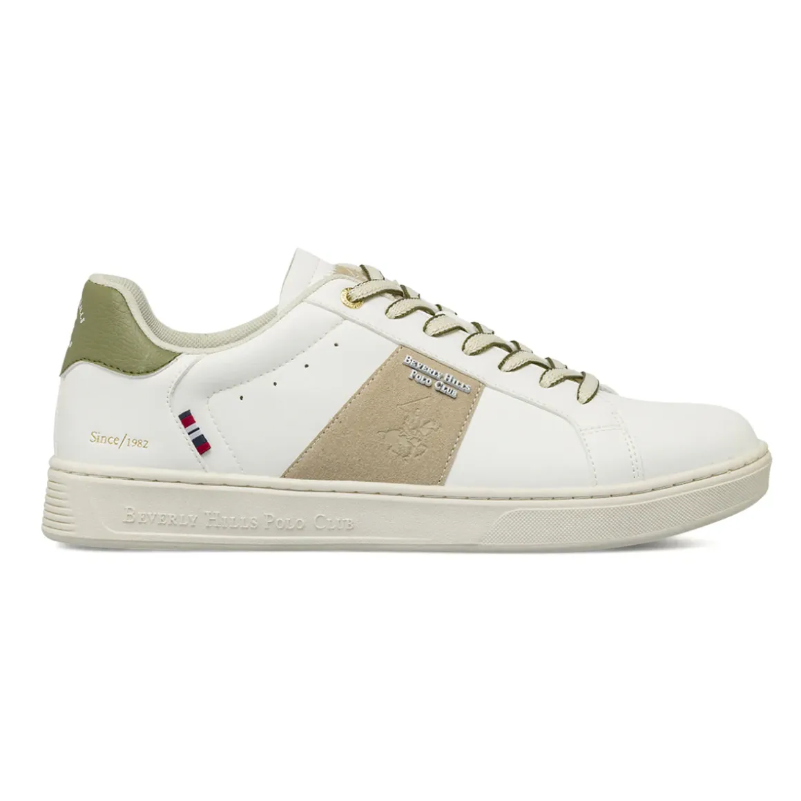 Sneakers Uomo bianche con dettagli scamosciati Beverly Hills Polo Club