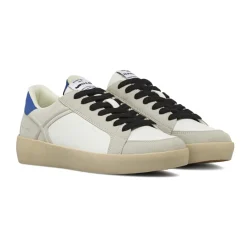 Sneakers uomo bianche con inserti effetto scamosciato Gas