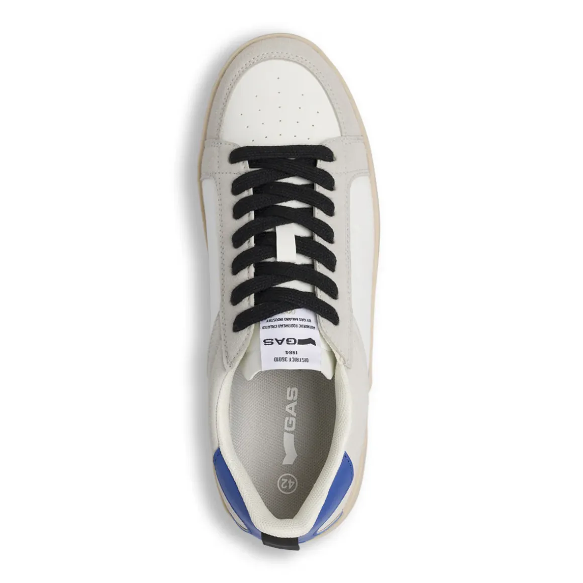 Sneakers uomo bianche con inserti effetto scamosciato Gas
