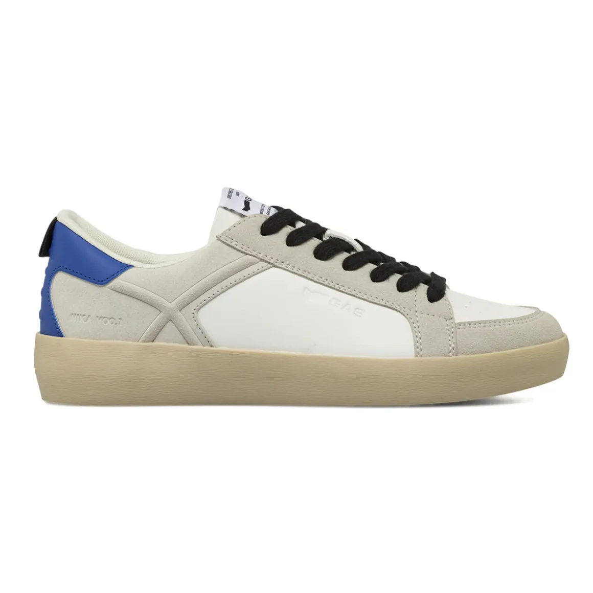 Sneakers uomo bianche con inserti effetto scamosciato Gas
