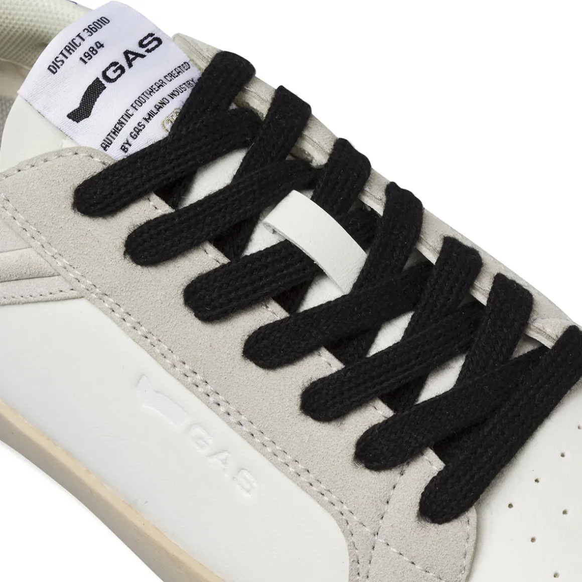 Sneakers uomo bianche con inserti effetto scamosciato Gas
