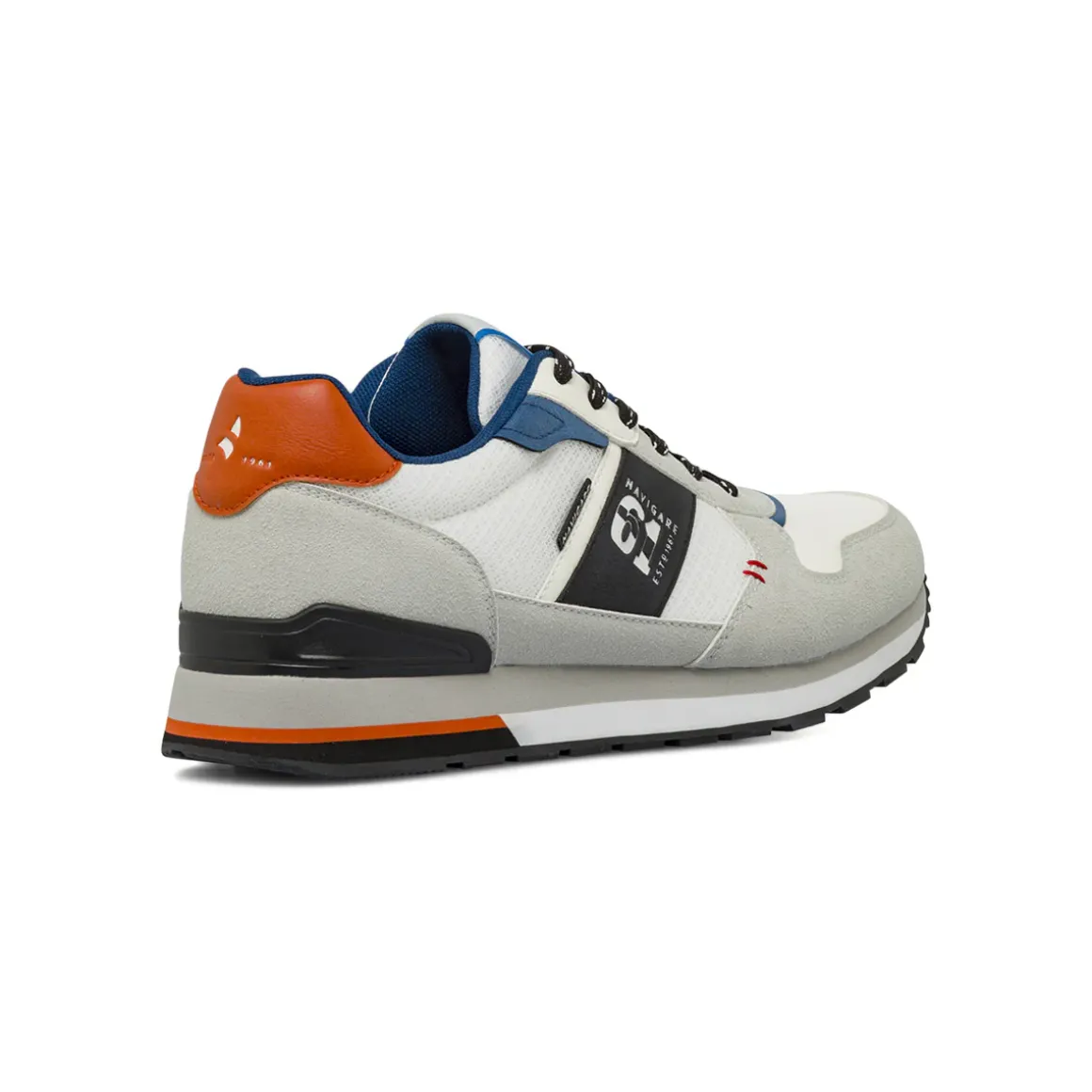 Sneakers Uomo Bianche in tessuto effetto scamosciato Navigare