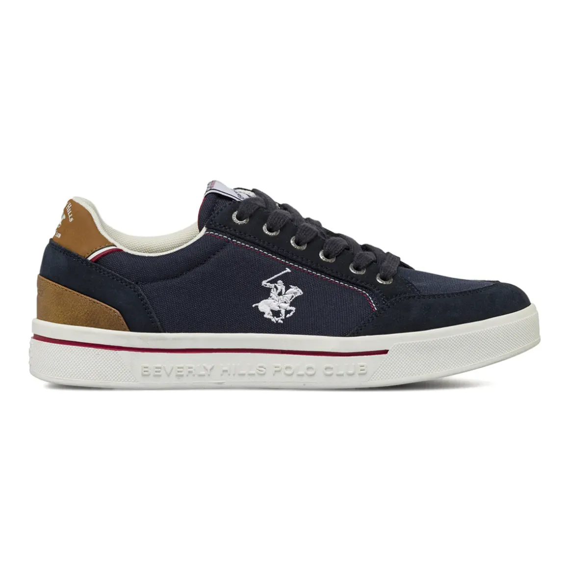 Sneakers Uomo blu in tessuto con logo ricamato Beverly Hills Polo Club