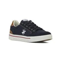 Sneakers Uomo blu in tessuto con logo ricamato Beverly Hills Polo Club