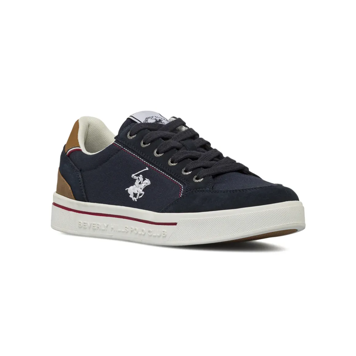 Sneakers Uomo blu in tessuto con logo ricamato Beverly Hills Polo Club