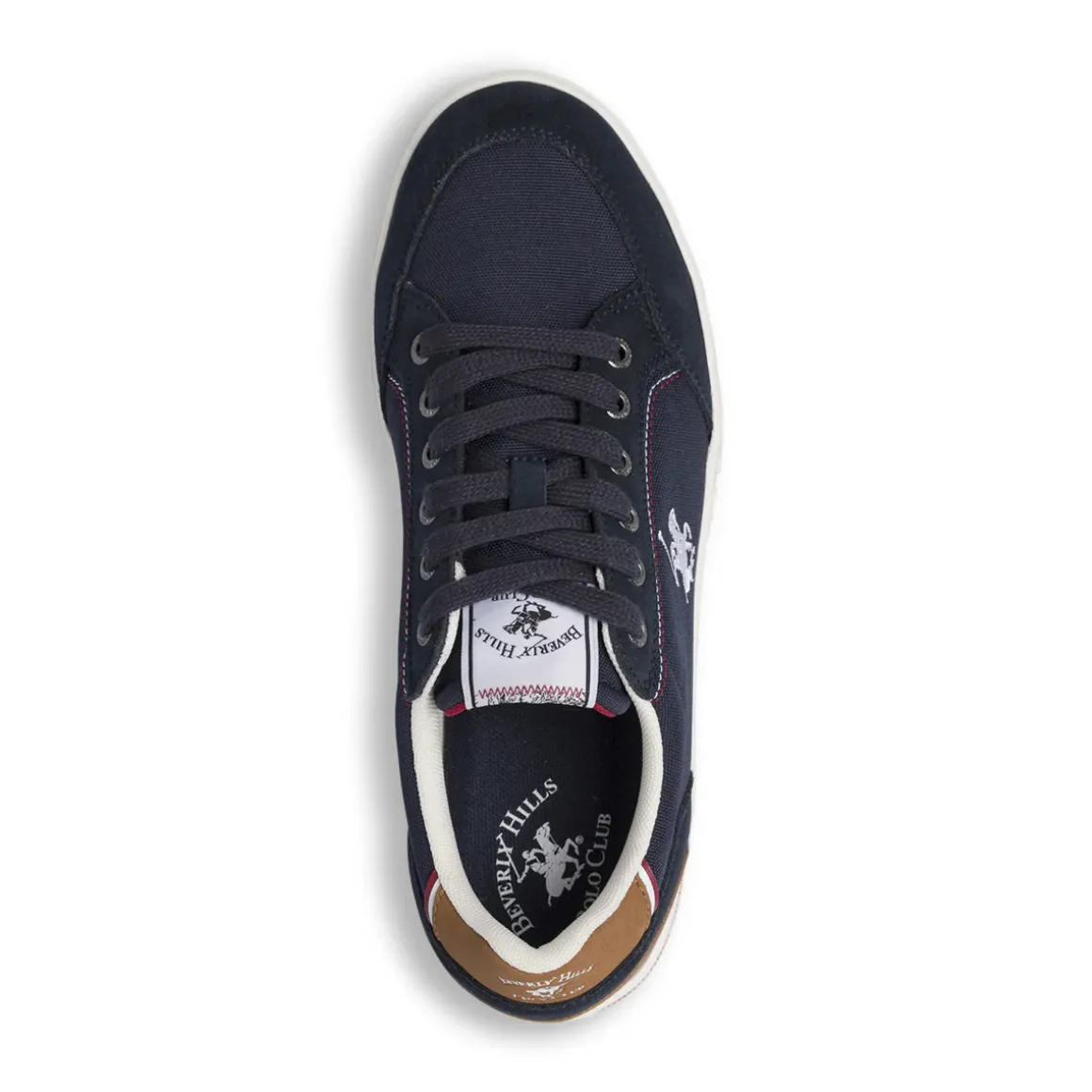 Sneakers Uomo blu in tessuto con logo ricamato Beverly Hills Polo Club