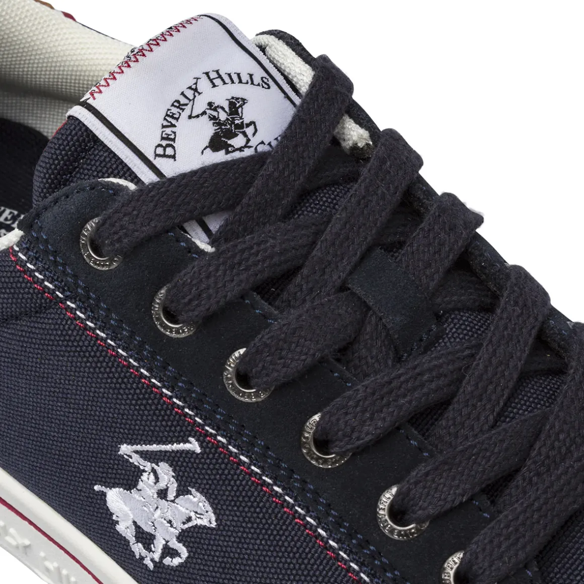 Sneakers Uomo blu in tessuto con logo ricamato Beverly Hills Polo Club