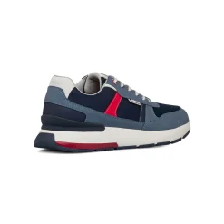 Sneakers uomo in tessuto blu con dettagli rossi e suola ammortizzata Ducati