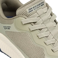 Sneakers verde miliare in tessuto mesh Memory Foam Skechers Slip-Ins