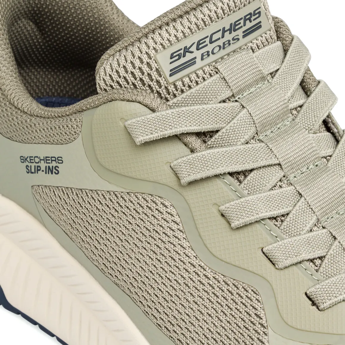 Sneakers verde miliare in tessuto mesh Memory Foam Skechers Slip-Ins