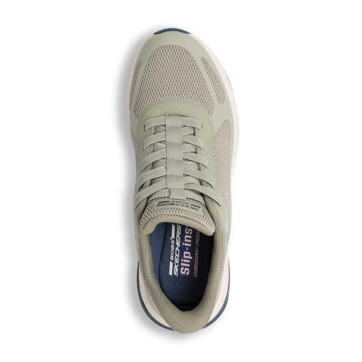 Sneakers verde miliare in tessuto mesh Memory Foam Skechers Slip-Ins