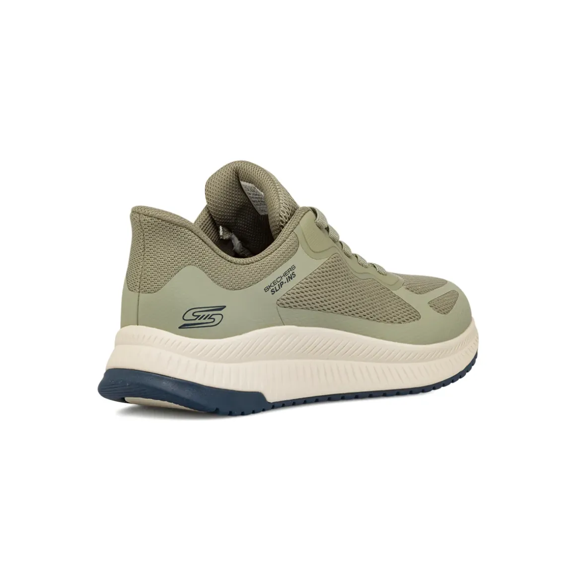 Sneakers verde miliare in tessuto mesh Memory Foam Skechers Slip-Ins
