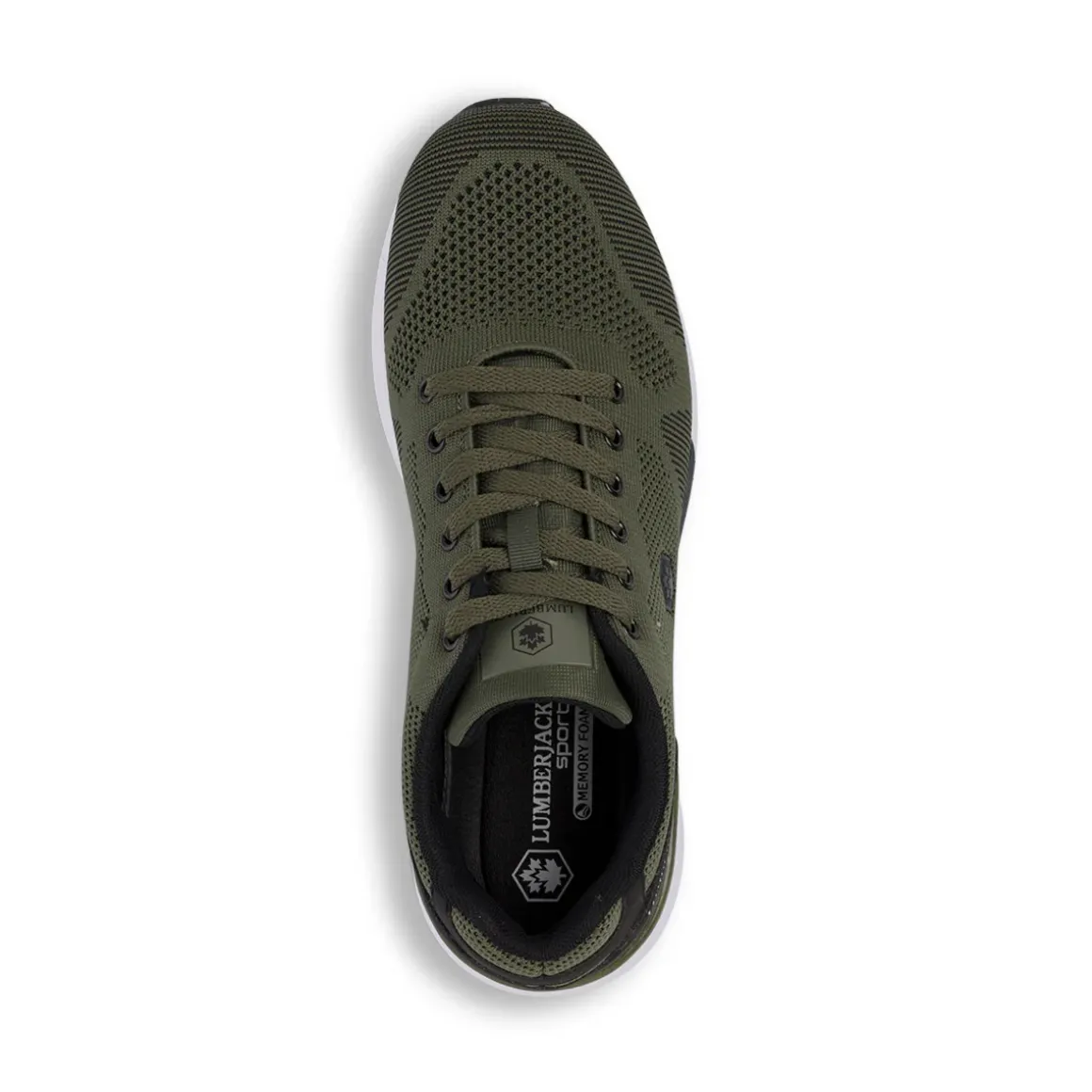 Sneakers verde militare da uomo con sottopiede Memory Foam Lumberjack Vendor