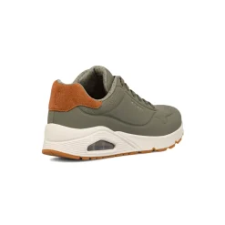 Sneakers verde oliva da uomo con soletta memory foam Skechers Uno