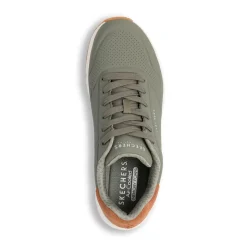 Sneakers verde oliva da uomo con soletta memory foam Skechers Uno