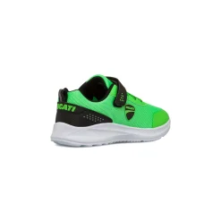 Sneakers verdi da bambino con chiusura a strappo e logo Ducati