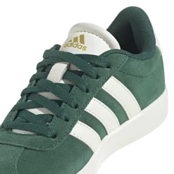 Sneakers verdi da ragazzo con strisce bianche adidas VL Court 3.0 K